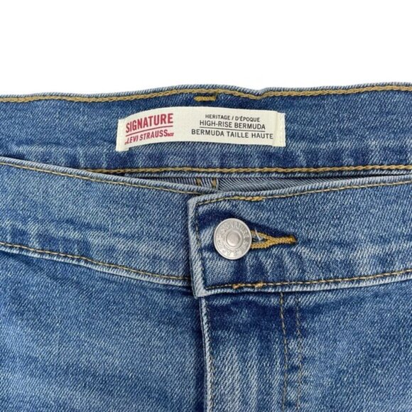 NWT Signature by Levi Strauss & Co Heritage High-Rise Bermuda Denim Short Sz 24 - Picture 5 of 9